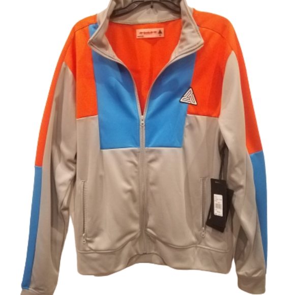 Black Pyramid Gray Blue Orange Speed Track Jacket Sz 2XL - Picture 5 of 14